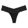 Tanga de algodón y cintura de encaje